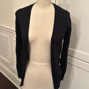 J. crew black cardigan 100% merino wool XS